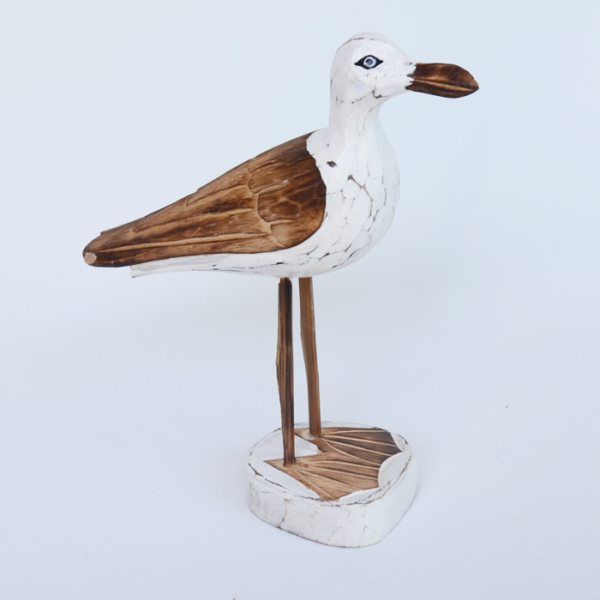 wooden seagull statue
