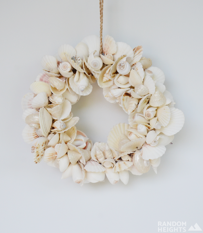 white pearlised shell wreath