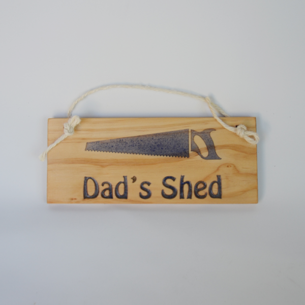 wooden dad's shed sign