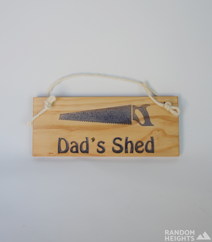 wooden dad's shed sign